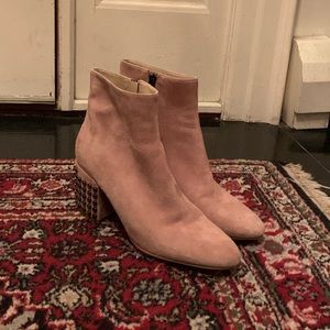 Kendall & Kylie tan suede booties with studs.